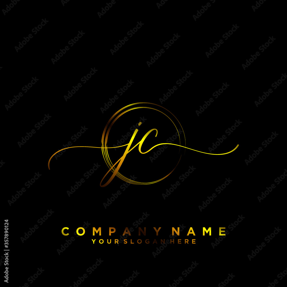 JC Initial handwriting logo vector JC Initial handwriting logo vector