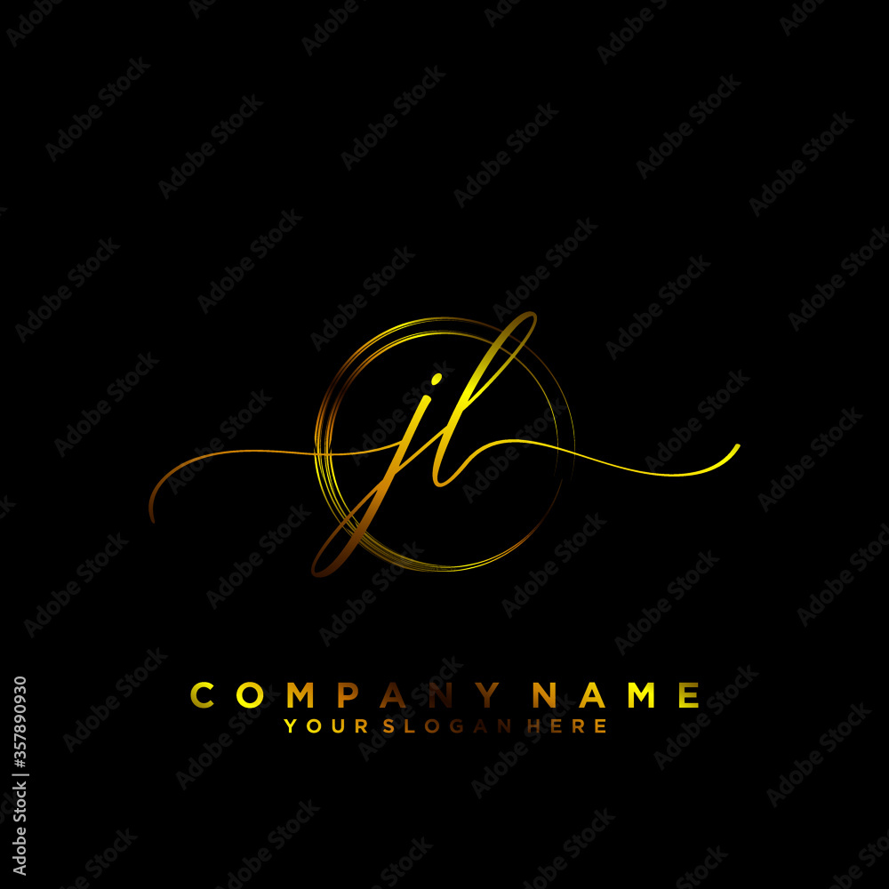JL Initial handwriting logo vector JL Initial handwriting logo vector