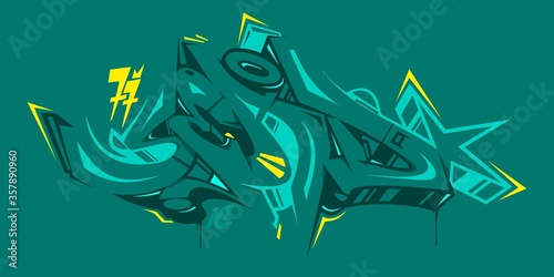 Word Sead Graffiti Style Font Lettering Abstract Vector Illustration