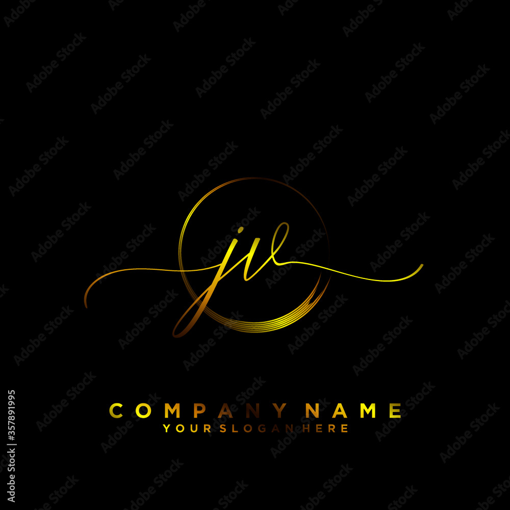 JV Initial handwriting logo vector JV Initial handwriting logo vector