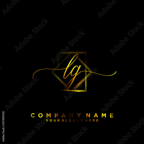 LG Initial handwriting logo vector