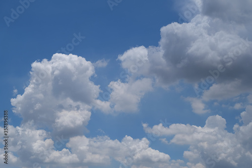 Blue sky and white clouds, white clouds, blue on the background.