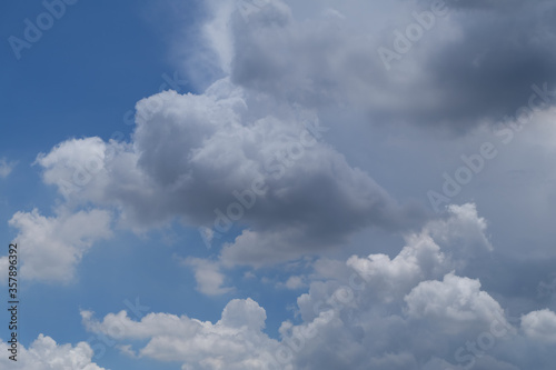 Blue sky and white clouds, white clouds, blue on the background.