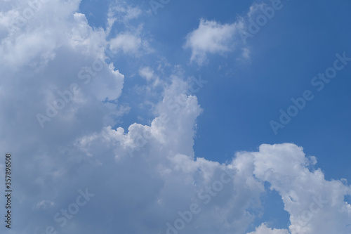 Blue sky and white clouds, white clouds, blue on the background.