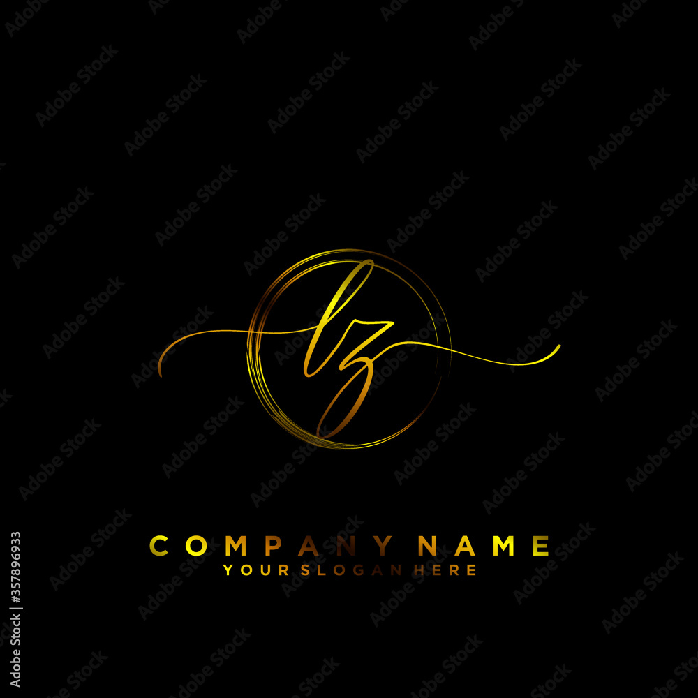 LZ Initial handwriting logo vector LZ Initial handwriting logo vector
