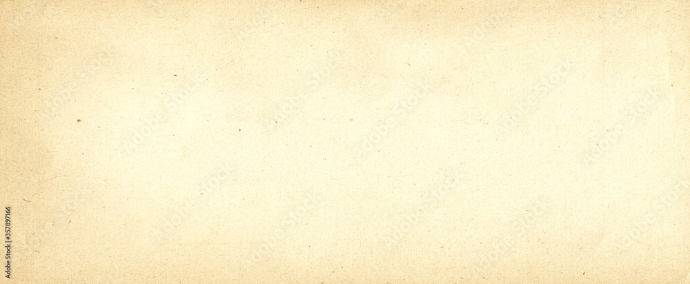 Old brown paper parchment background design with distressed vintage stains and ink spatter and white faded shabby center, elegant antique beige color - obrazy, fototapety, plakaty 