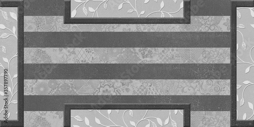 Fototapeta Naklejka Na Ścianę i Meble -  Colorful texture wall and floor decorative tiles design pattern texture background,digital wall tiles design.