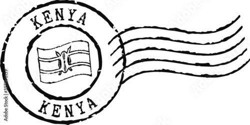 Black postal grunge stamp 'Kenya'.