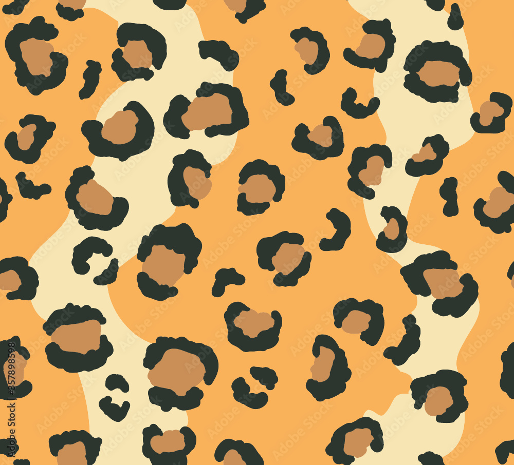 Leopard skin texture. Seamless pattern. Four colors.