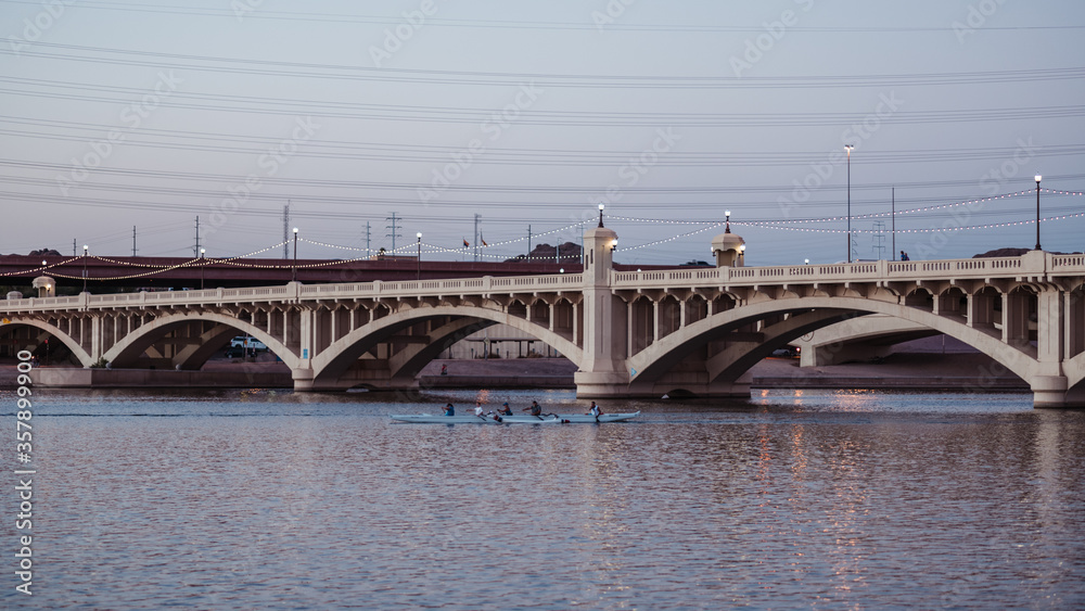 Naklejka premium bridge over the river