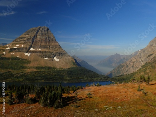 Hidden Lake and Bearhat Mountain in Glacier National Park at Logan Pass photo