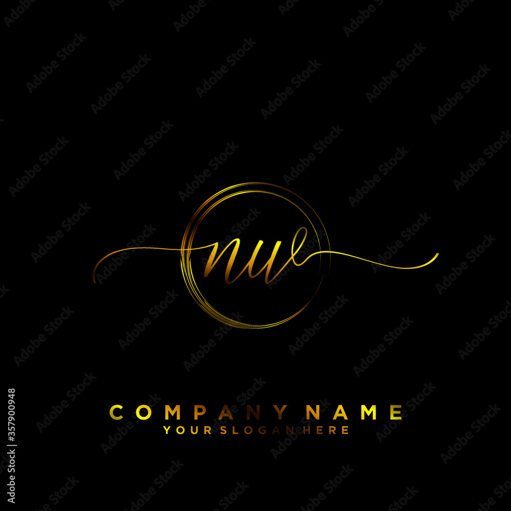 NW Initial handwriting logo vector NW Initial handwriting logo vector