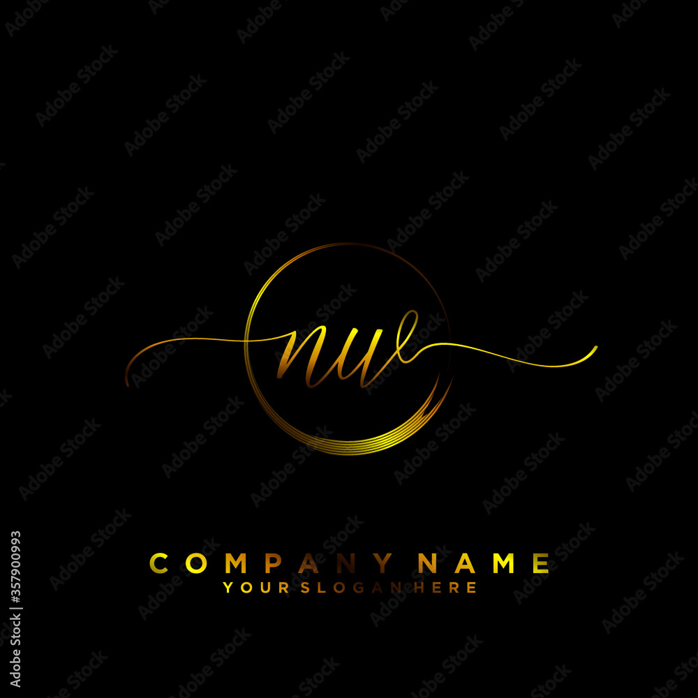 NW Initial handwriting logo vector NW Initial handwriting logo vector