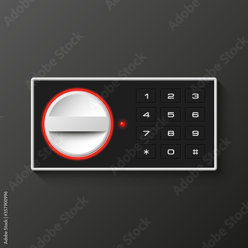 Image of a steel safe. Armored box background. The door safe a bank vault with a combination lock. Reliable Data Protection. Long-term savings. Deposit box safe icon.Protection of personal information