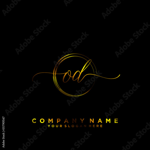 OD Initial handwriting logo vector