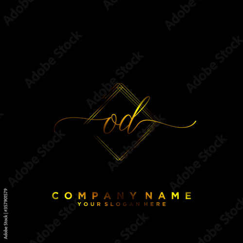 OD Initial handwriting logo vector