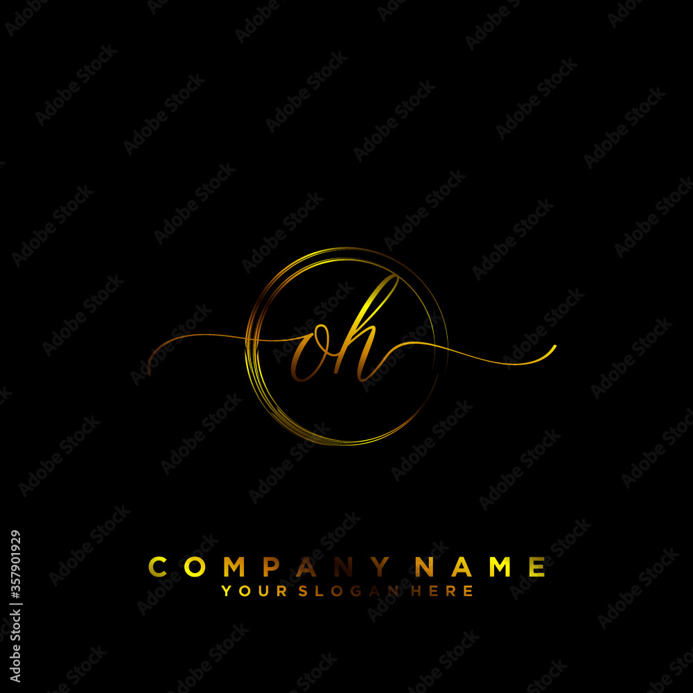 OH Initial handwriting logo vector OH Initial handwriting logo vector