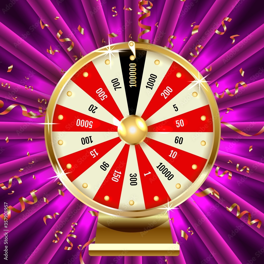 Vector realistic illustration of casino fortune wheel. Shiny lucky number wheeling roulette. Gambling industry, entertainment, hobby concept. Vector realistic illustration of casino fortune wheel. Shiny lucky number wheeling roulette. Gambling industry, entertainment, hobby concept.