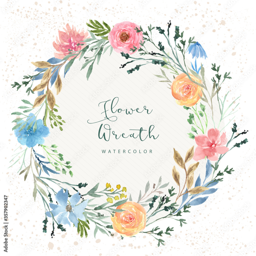 Islamic new year template floral watercolor