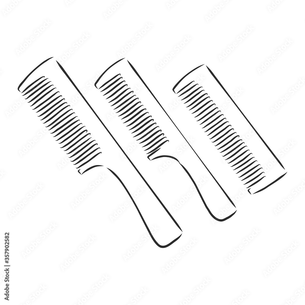 illustration of brush on white, brush hair, vector sketch illustration illustration of brush on white, brush hair, vector sketch illustration
