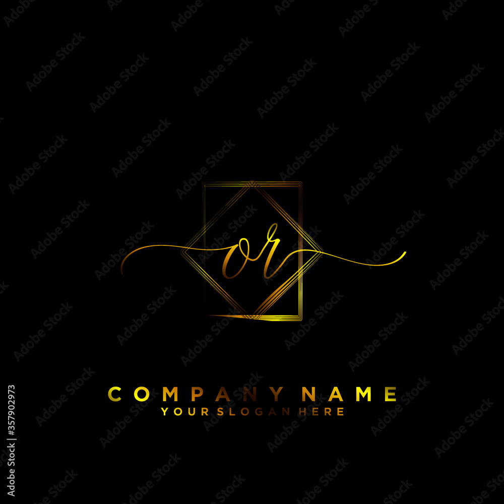 OR Initial handwriting logo vector OR Initial handwriting logo vector