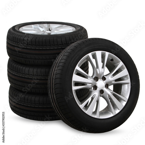 car tires on white