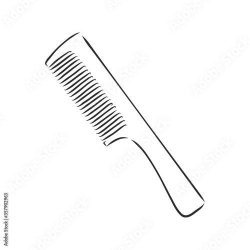 illustration of brush on white, brush hair, vector sketch illustration