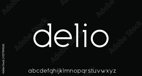 geometric sans serif modern lowercase font alphabetical vector set photo