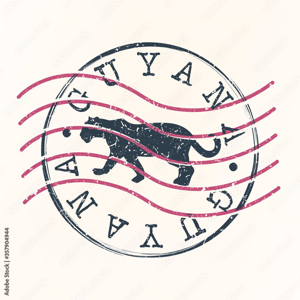 Guyana Stamp Postal. Silhouette Seal. Passport Round Design. Vector Icon. Design Retro Travel. National Symbol. Guyana Stamp Postal. Silhouette Seal. Passport Round Design. Vector Icon. Design Retro Travel. National Symbol.