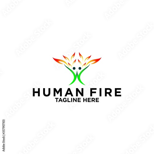 fire man template logo design