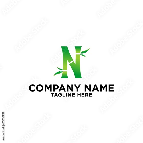 the letter n design is like bamboo