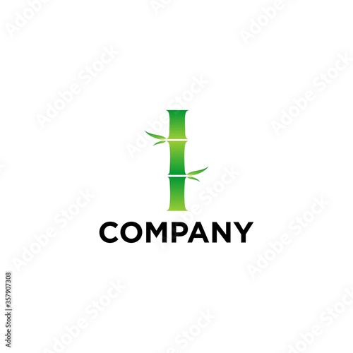 the letter i design is like bamboo