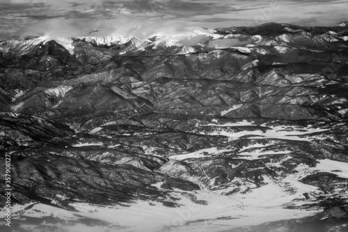 Landscape from the sky in Black and White