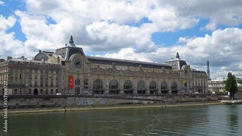 Orsay Museum with eiffel tower in the background - Paris, France