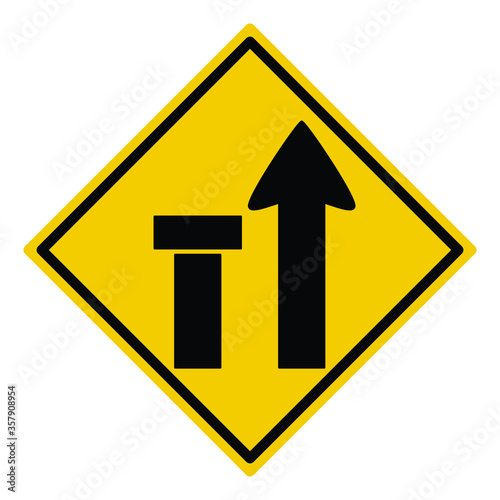 lane ends sign, left lane ends signal, traffic sign vector