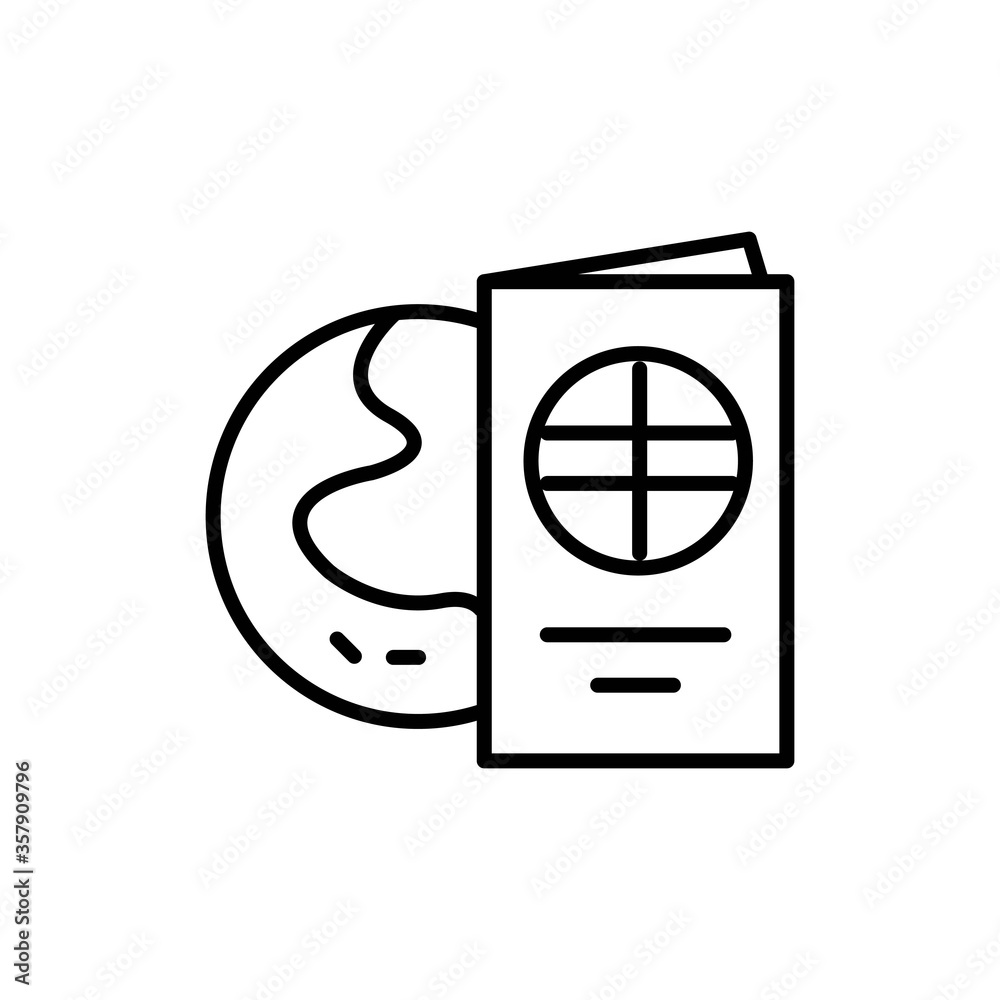 Passport with globe icon isolated on white background. Passport with globe icon isolated on white background.