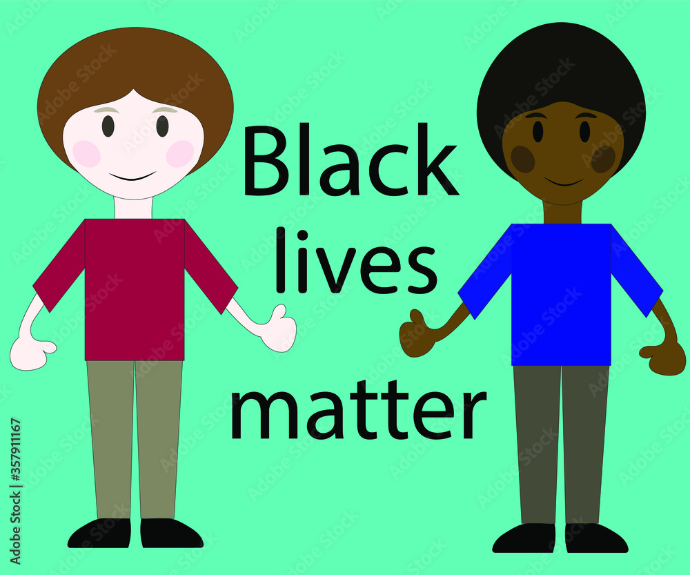 The inscription Black lives matter against the background of two people The inscription Black lives matter against the background of two people