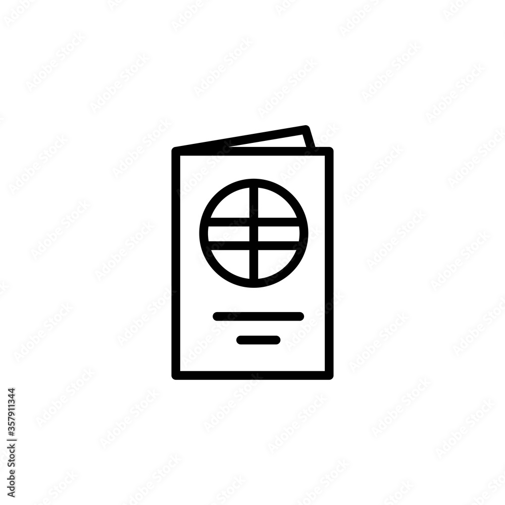Passport icon in line design style. Travel, vacation sign. Passport icon in line design style. Travel, vacation sign.