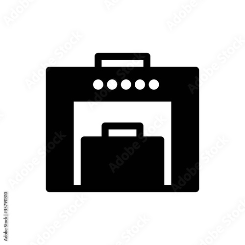 Airport transport security scanner icon. X-ray baggage control sign.