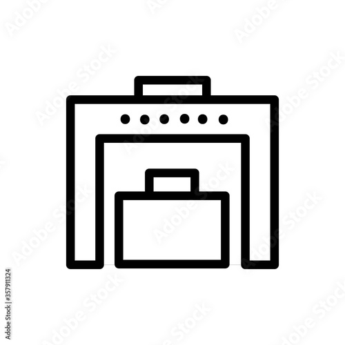 Airport transport security scanner icon. X-ray baggage control sign.