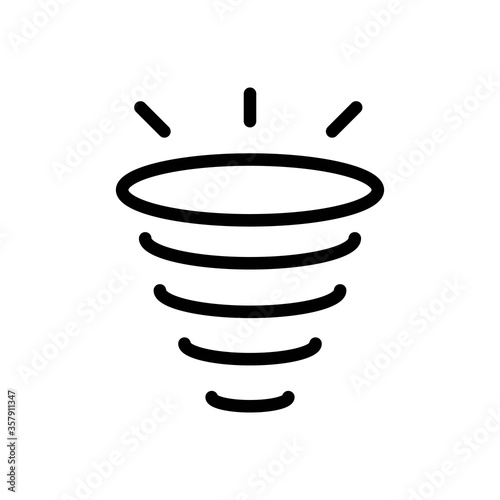 Vortex, whirlpool icon in line design style. Tornado, hurricane symbol.