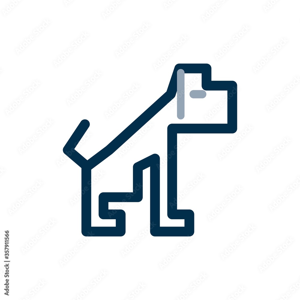 Sitting dog icon in flat design style. Logo, mascot design element. Sitting dog icon in flat design style. Logo, mascot design element.