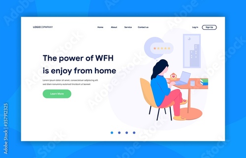 Getting work from home concept illustration for landing page web site template