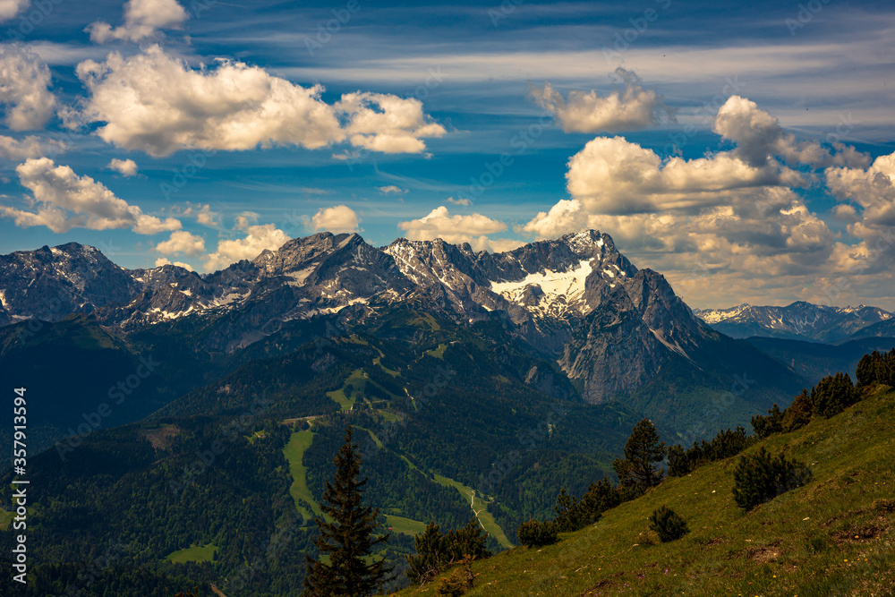 Wunderschönes Panorama von den Bayerischen Alpen.
