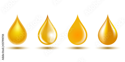 Drops of oil isolated on white background. Vector illustration