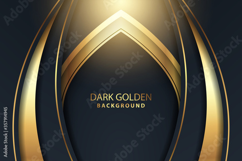 dark background with a luminous and elegant gold door illustration to illustrate luxury.