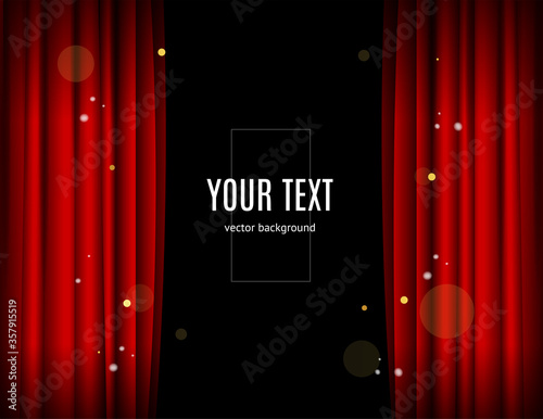 Realistic Detailed 3d Red Stage Curtains Banner Concept Ad Poster Card. Vector