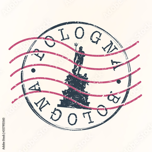 Bologna Italy Stamp Postal. Silhouette Seal. Passport Round Design. Vector Icon. Design Retro Travel. National Symbol.