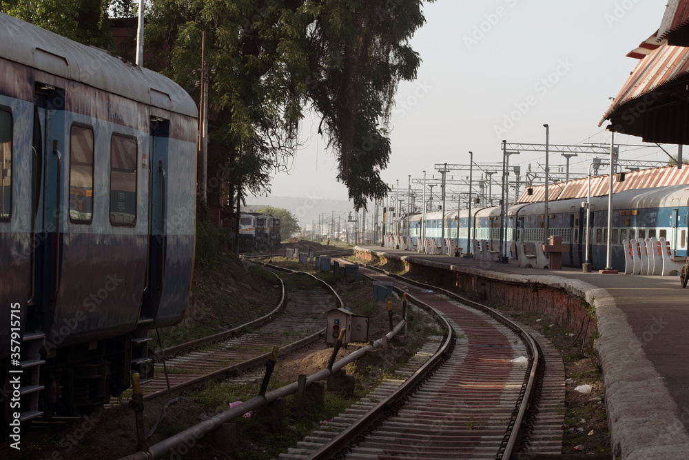 Obraz premium train on the railway station