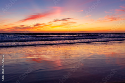 Sunset at the beach at the Costa de la Luz, Andalucia, Spain. © DirkR